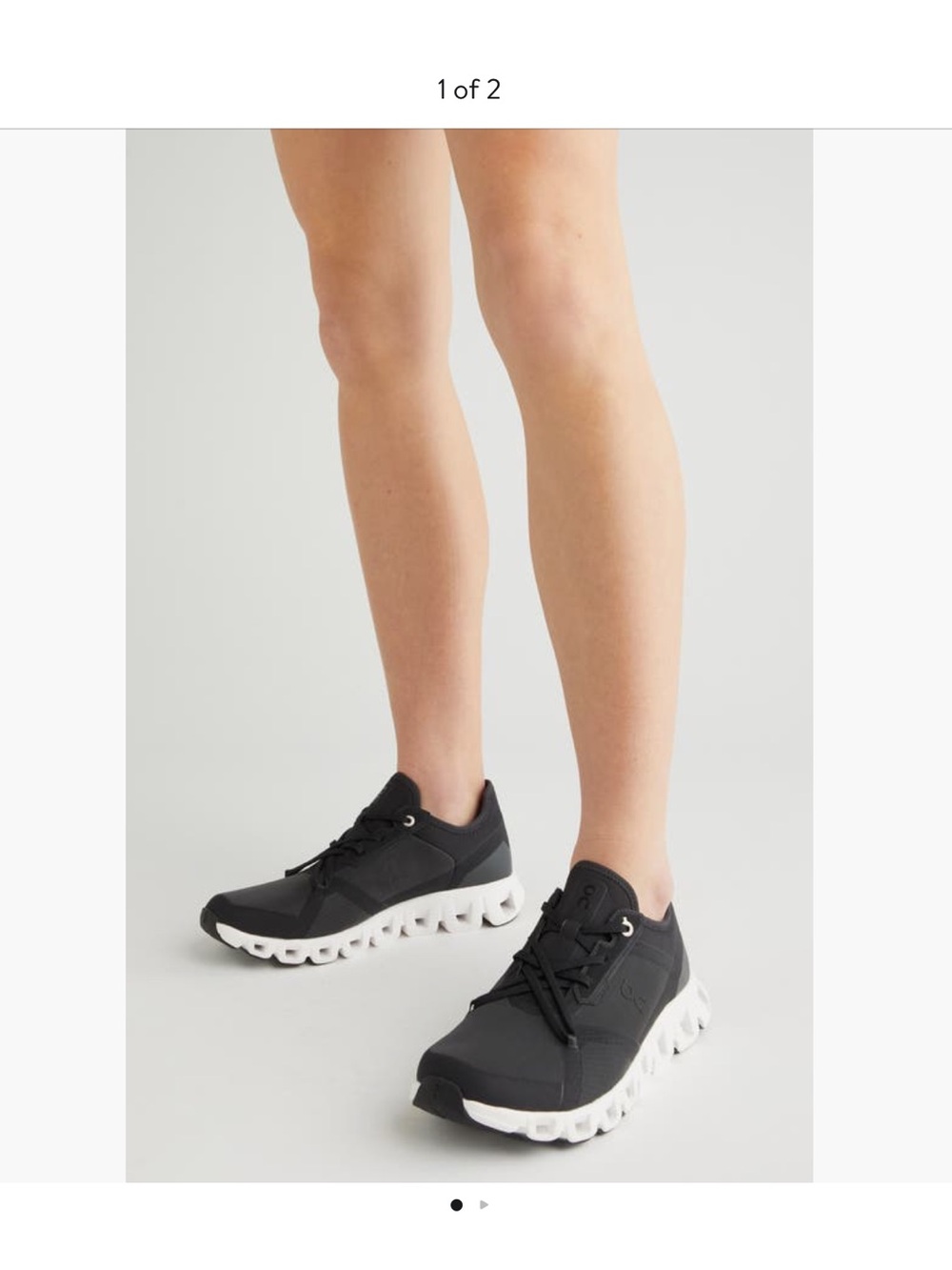 On Cloud Women's Black Athletic Lace-Up Running Shoes with White Sole